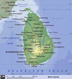 Карта Шри-Ланки 